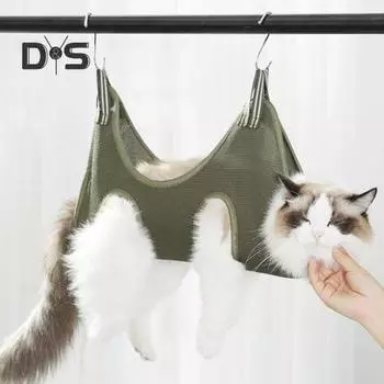 Гамак для ухода за собаками для ухода за когтями домашних животных Дышащая сетка Помощник по уходу за кошками и собаками с кусачками для когтей Идеально подходит для маленьких и средних домашних животных L зелёный