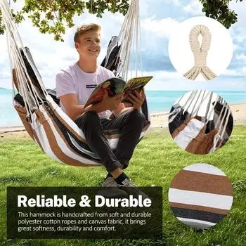 Гамак-кресло, удобное для хранения, складное, мягкое, хлопковое, качели, красочные полосы, удобное, холщовое кресло-гамак для улицы синий