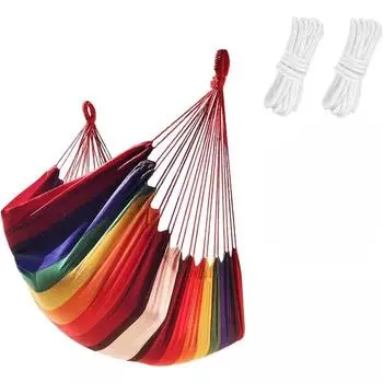 Гамак-кресло, удобное для хранения, складное, мягкое, хлопковое, качели, красочные полосы, удобное, холщовое кресло-гамак для улицы синий