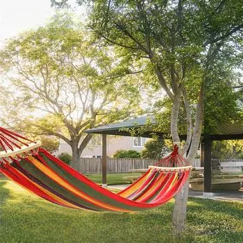 Гамак, уличные качели для взрослых, утолщенный холст, отдых на природе, одиночный двойной крытый планер 190*80cm красный