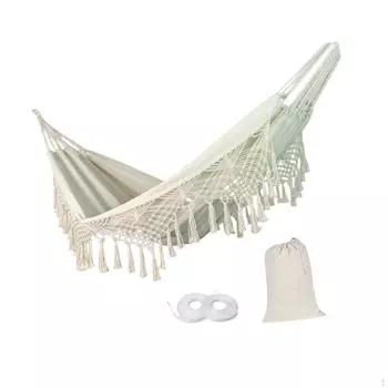 Гамак в стиле бохо-макраме, удобный для использования на открытом воздухе, на балконе, патио, дворе