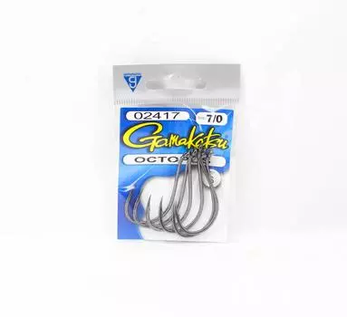 Gamakatsu 02417 Крючки Octopus NSB, размер 7/0, 6 штук в упаковке (5178)