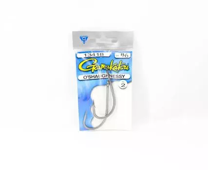 Gamakatsu 13418 Крючок O Shaughnessy с длинным стержнем, размер 8/0, 2 штуки в упаковке (3015)