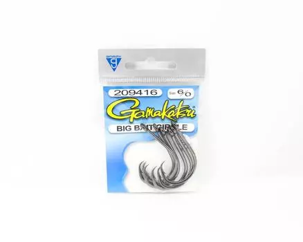 Gamakatsu 209416 Круглый крючок для большой наживки NSB, размер 6/0, 6 штук в упаковке (1205)