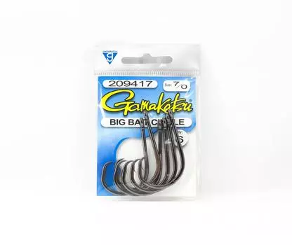 Gamakatsu 209417 Большой круглый крючок NSB размер 7/0, 6 шт. в упаковке (1212)