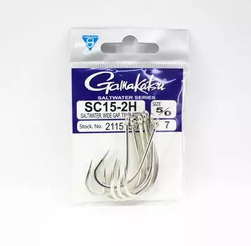 Gamakatsu 211515 SC15-2H луженый крючок с широким зазором, размер 5/0,7 шт./упаковка (2745)