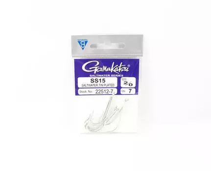 Gamakatsu 22512-7 SS15 луженый крючок для морской воды, размер 2/0, 7 шт./упаковка (3722)