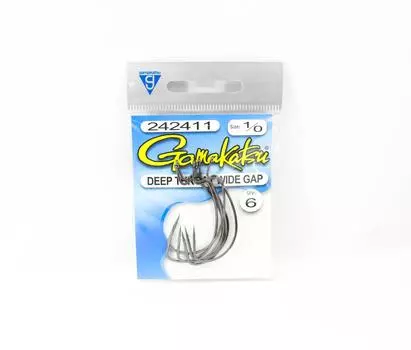 Gamakatsu 242411 Крючок-червяк с широким отверстием и глубоким горлом NSB Размер 1/0,6/упаковка (5685)