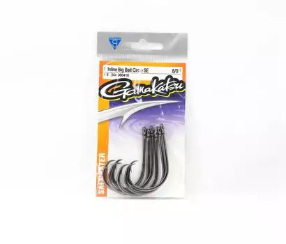 Gamakatsu 360418 Inline Big Bait Circle SE размер 8/0, 6 шт. в упаковке (2055 год)