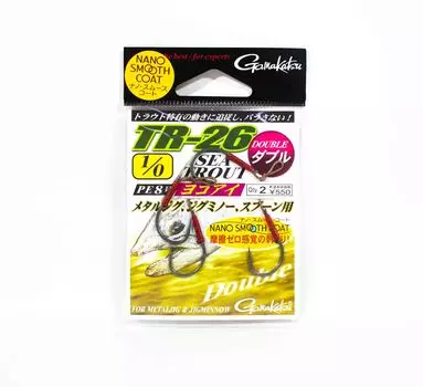 Gamakatsu 42572 TR-26 Крючок с двойной затычкой для морской форели, размер 1/0 (5273)