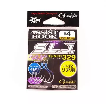 Gamakatsu 42765 GA-053 Assist SLJ Super Light для джиггинга сзади, размер 4 (7532)