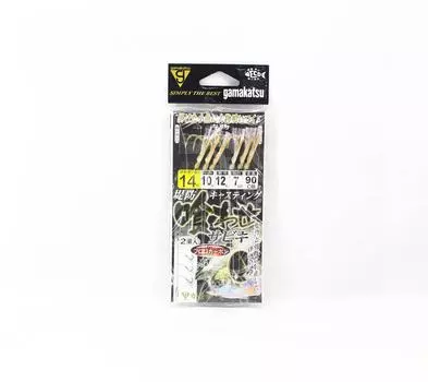 Gamakatsu 45754 Kuwase Sabiki FC, размер 14, ответвление 40 фунтов, основное 50 фунтов, 2 комплекта (4448)