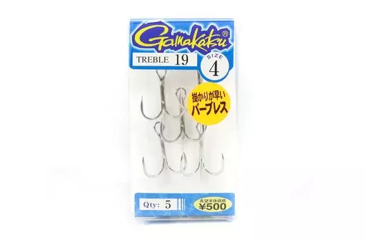 Gamakatsu 66224 Treble Hook Treble 19 Размер 4 (0746)