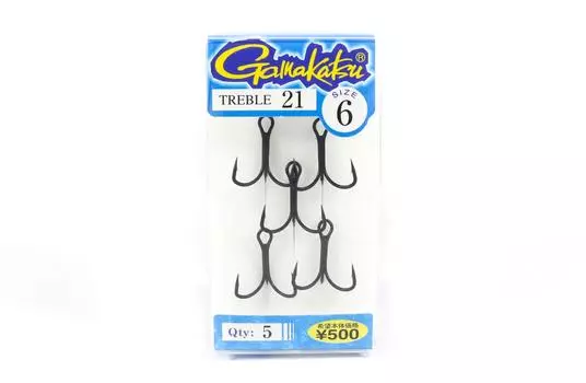 Gamakatsu 66238 Тройной крючок Treble 21 ZS-B Размер 6,5 В упаковке (1040)
