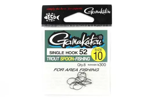 Gamakatsu 66257 Одинарный крючок, 52 крючка-ложки, размер 10,8 шт. В упаковке (0301)