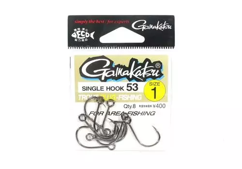 Gamakatsu 66258 Одинарный крючок 53 Крючок для приманки с легким затыканием 1 (1408)
