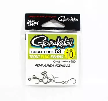 Gamakatsu 66258 Одинарный крючок 53 Крючок для легкой затычки 10 (1415)