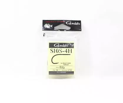 Gamakatsu 66368 S10S-4H Жестяные крючки для мушек, 4 шт., размер 2/0, 10 шт./упаковка (3488)
