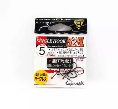 Gamakatsu 66495 Одинарный крючок 52 BL Крючок без бородки, размер 5 (5409)