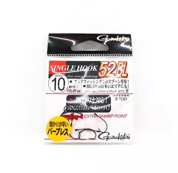 Gamakatsu 66495 Одинарный крючок 52 BL Затыкающий крючок без зазубрин Размер 10 (5430)