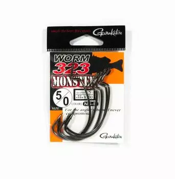 Gamakatsu 67049 Worm 323 Monster Hook Размер 5/0, 5 штук в упаковке (3369)