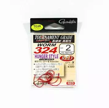 Gamakatsu 67185 Worm 324 Вешалка красная Размер 2,8 В упаковке (0276)