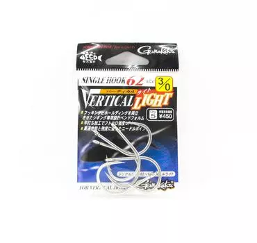 Gamakatsu 67320 Single 62 Вертикальный легкий джиговый крючок, размер 3/0 (8671)