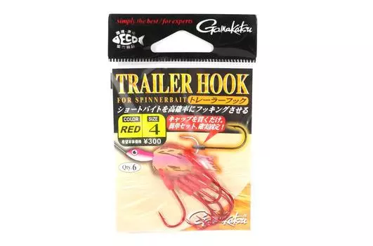 Gamakatsu 67327 Крючок для спиннинговой приманки, красный, размер 4,6 В упаковке (2302)