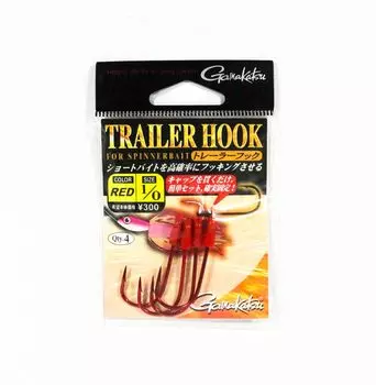 Gamakatsu 67328 Крючок для спиннинговой приманки, красный, размер 1/0 (2333)