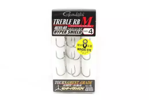 Gamakatsu 67460 Тройной крючок RB M Hyper Shield, размер 4 (7850)