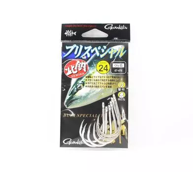 Gamakatsu 67475 Buri Special Tin Размер 24, 6 шт. в упаковке (7980)