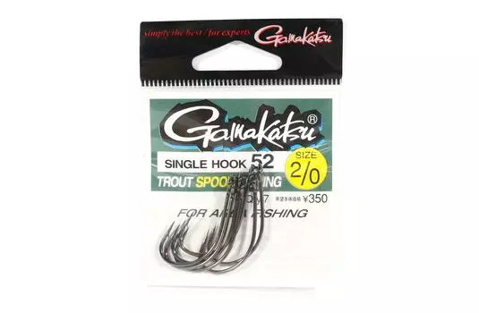Gamakatsu 67504 Одинарный крючок, 52 крючка-ложки, размер 2/0,7 В упаковке (9104)
