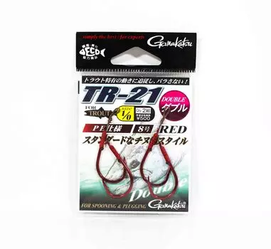 Gamakatsu 67531 TR-21 Крючок для форели с двойной пробкой, красный 1/0 (8963)