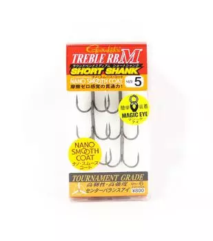 Gamakatsu 68535 Тройной крючок RB M с коротким стержнем Nano Coat, размер 5 (4502)