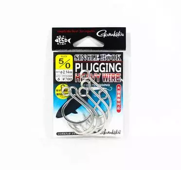 Gamakatsu 68574 Одинарный крючок для затычки тяжелого провода Размер 5/0 (7270)