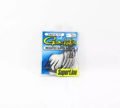 Gamakatsu 74415 Утяжеленный червячный смещенный Superline EWG 1/8 унции, размер 5/0 (5148)