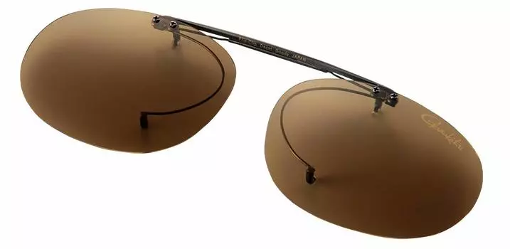 Gamakatsu Clip-on Polarized Sunglasses GM1774 Light Brown