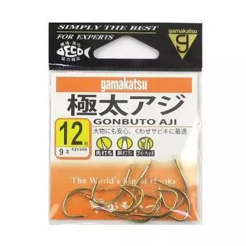 Gamakatsu Extra Thick Horse Mackerel Hook Gold No. 12 67155 Fishhook