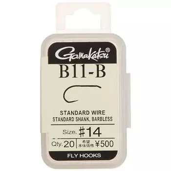 Gamakatsu Fly Hook B11-B No. 14 20 Pieces Flat Black 66653