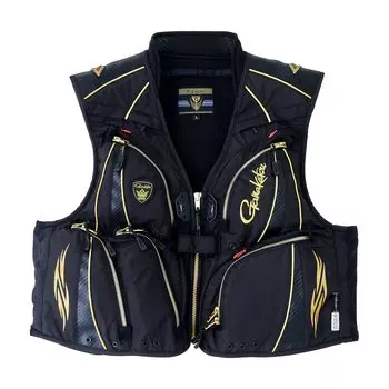 Gamakatsu Infinium TM Ветрозащитный полусетчатый жилет GM2323 Черный x Черный S Gore-Tex