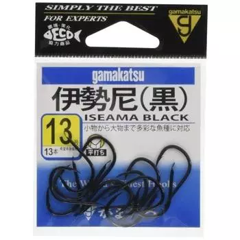 Gamakatsu Iseni Hook (Black) No. 13 Fishhook