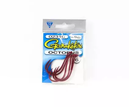 Gamakatsu Octopus Крючок красный Размер 6/0,6 В упаковке (1255)