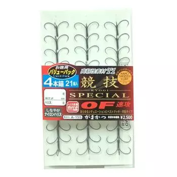Gamakatsu Quattro Hook T1 Competition SP OF Быстрая атака (НСК) 4 Якоря Value Pack 6.5 Нет. 1 21 пара A155 60042