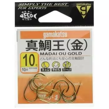 Gamakatsu Red Sea Bream King Hook Gold No. 10 Рыболовный крючок