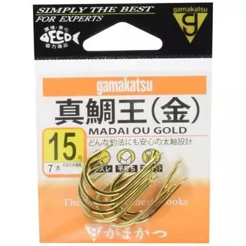 Gamakatsu Red Sea Bream King Hook Gold No. 15 Рыболовный крючок
