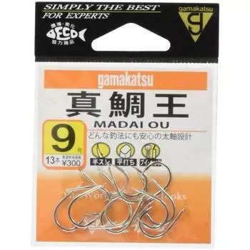 Gamakatsu Red Sea Bream King Hook (Silver) No. 9 Fishhook