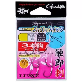 Gamakatsu Sakuragen Custom Hook with Thread Super Quick 3 Hooks OGN050 M