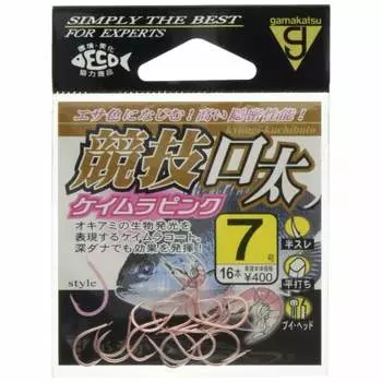 Gamakatsu Single Hook Competition Толстый Нет. 7 16 шт. Keimura Pink 68444