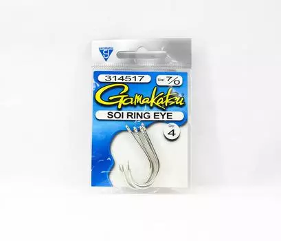 Gamakatsu Soi Ring Eye Размер 7/0, 4 шт. в упаковке (4067)
