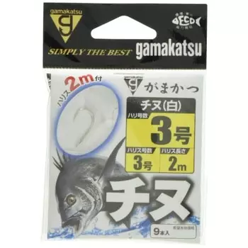 Gamakatsu Threaded Chinu (White) 2m No. 3-Harris 3. 11990-3-3-07